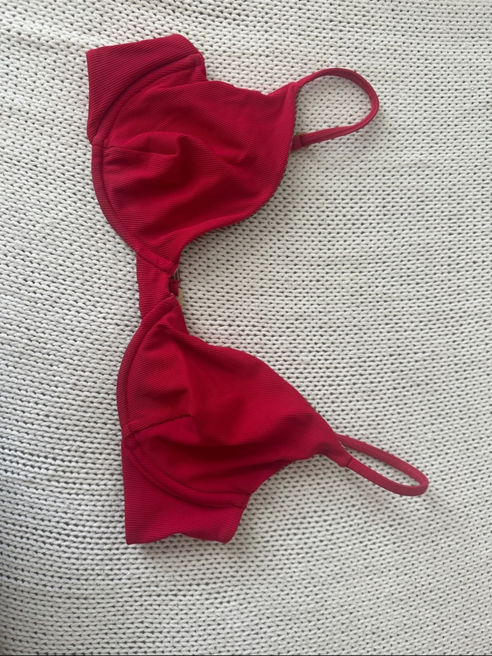 acacia swimwear Ribbed Red Bikini Top